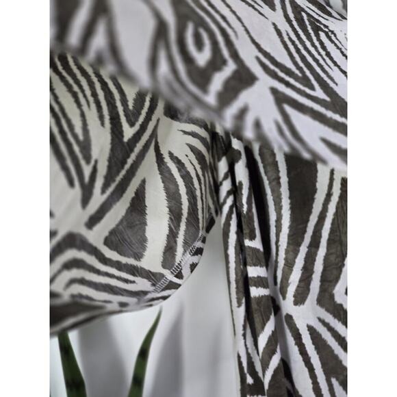 IC by CONNIE K Women's Brown White Flared Open Half Sleeve Tunic Blouse Size M - Picture 4 of 9